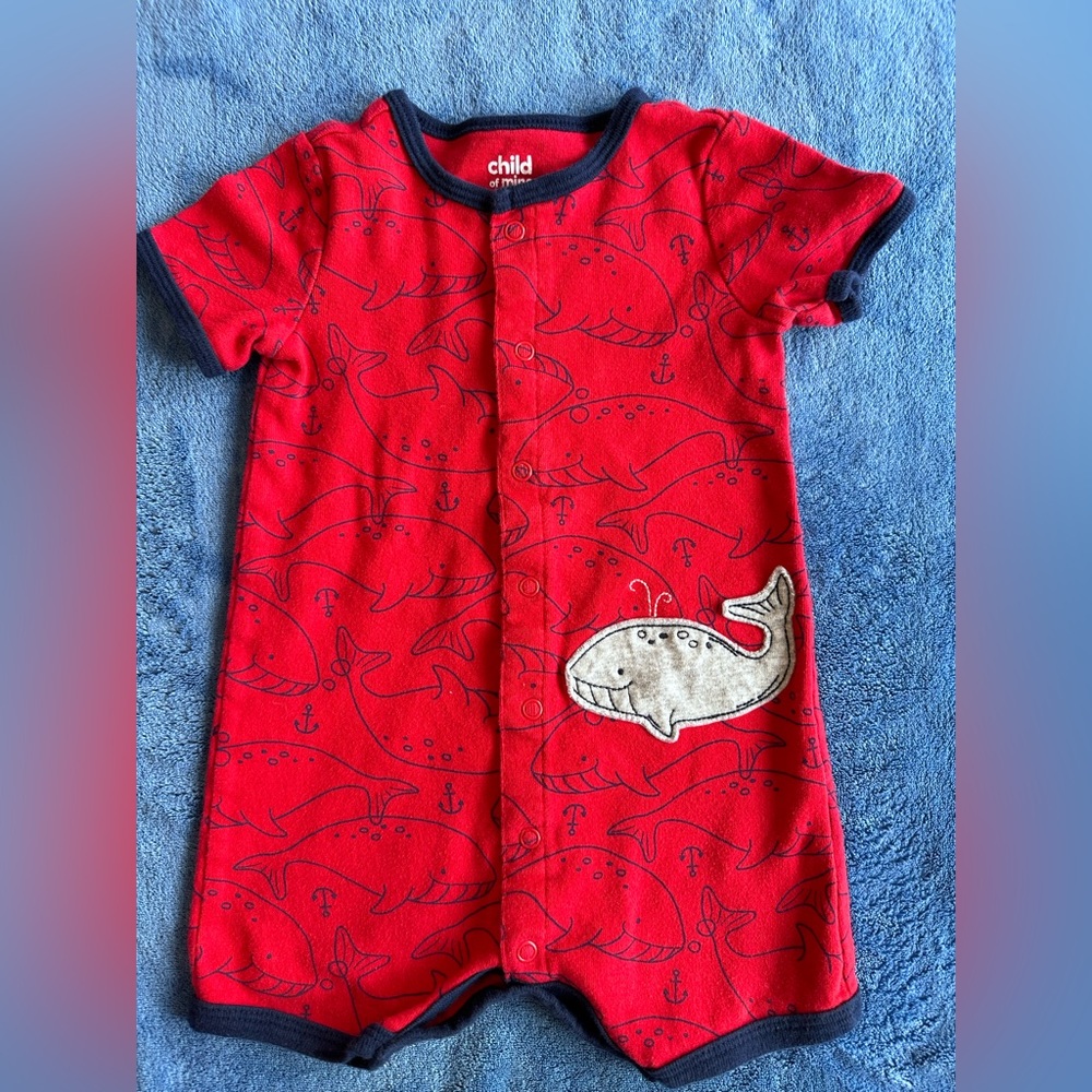 Baby boy’s one piece short sleeve romper
